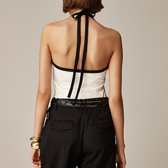 J. Crew Mariner cloth halter top with contrast trim - Picture 5 of 6